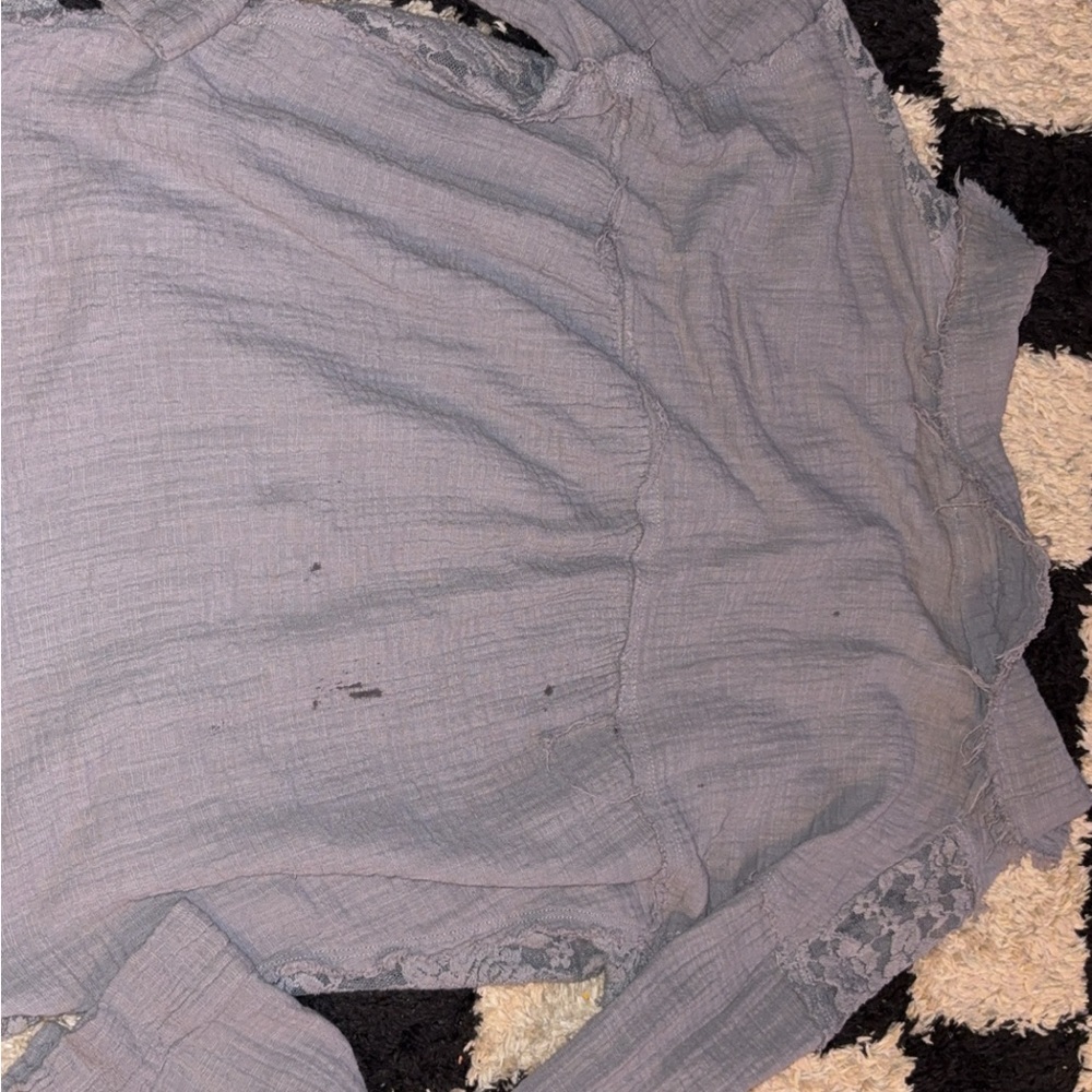 Bke Soft Gray Button-Front Blouse - image 2